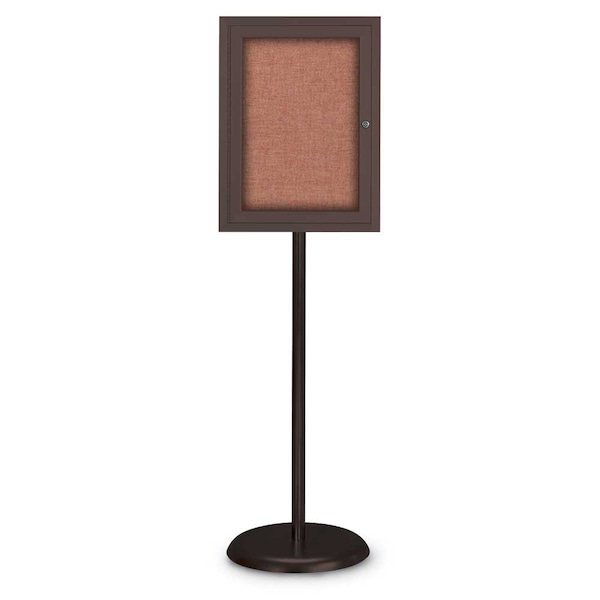 Corkboard, Double Door, Radius Frame, 42x32", Black/Black Rubber